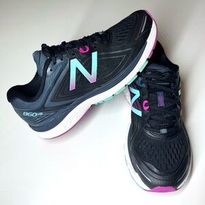New Balance Women's 860V8 Black and Pink Running Shoes Size- 10